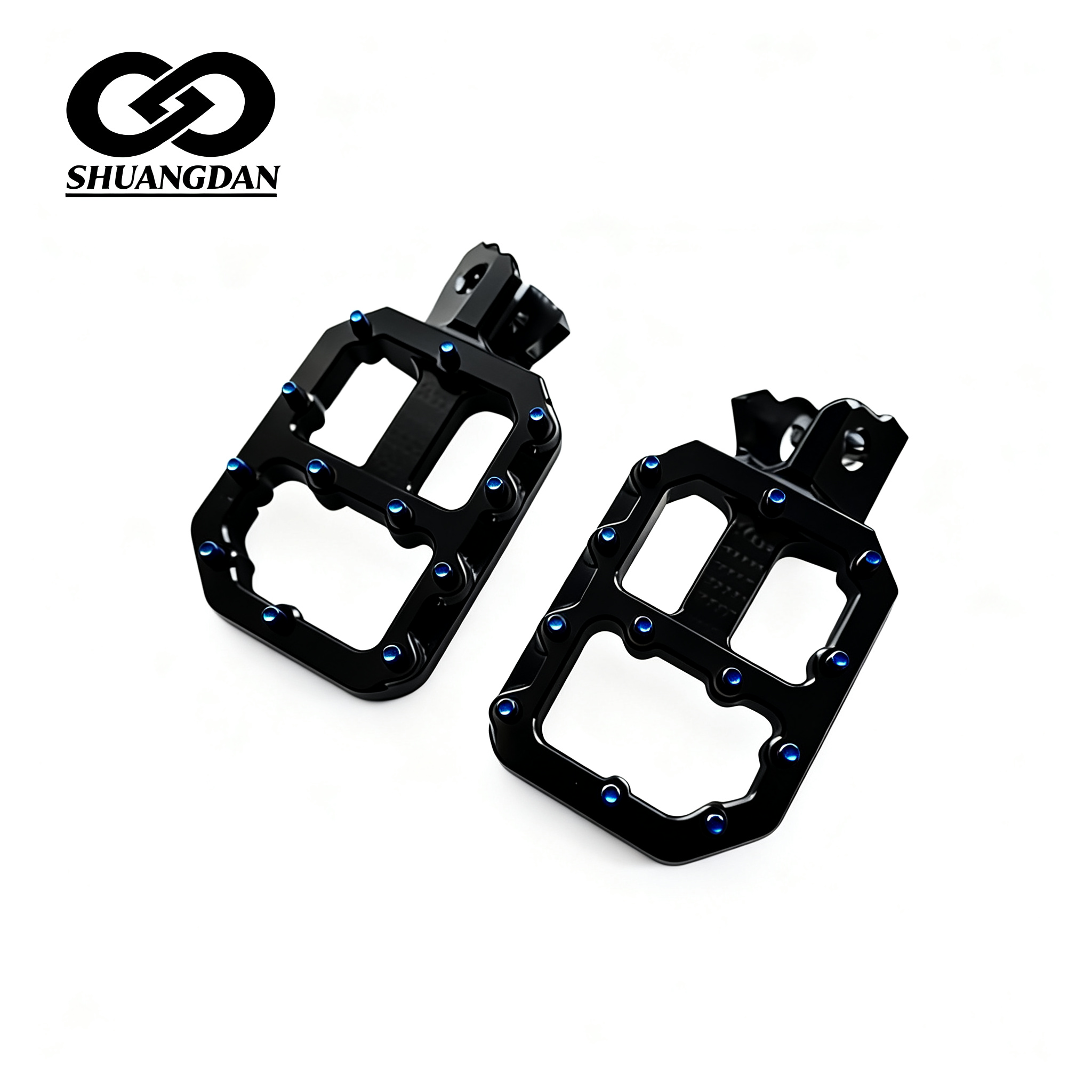 CNC Aluminum Foot Pegs 62mm Wide Blue Anodized Anti-Slip Studs for Sur Ron Light Bee Off-road Motorcycle