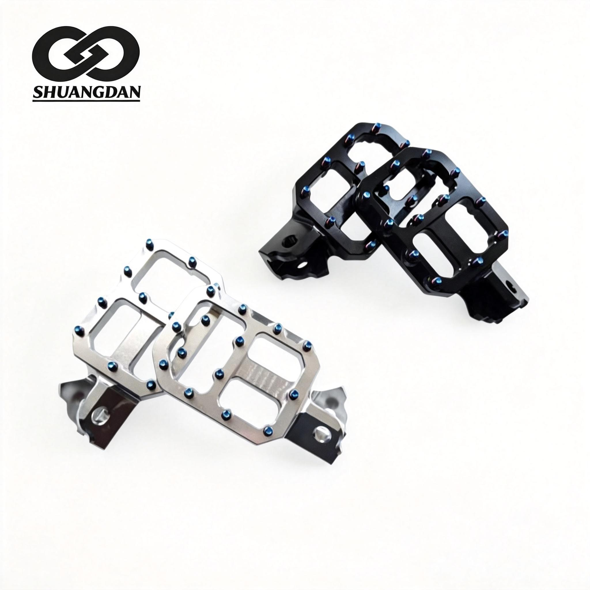 CNC Aluminum Foot Pegs 62mm Wide Blue Anodized Anti-Slip Studs for Sur Ron Light Bee Off-road Motorcycle