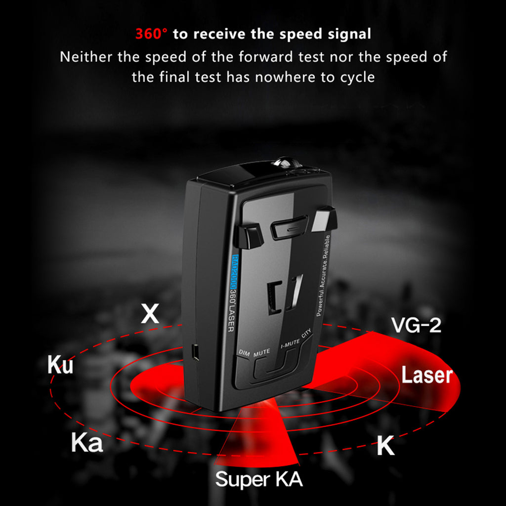 RAD2000 360 Laser Electronic Dog Car Mobile Speed Radar Speed Measuring Detector Generic
